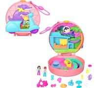 Polly Pocket - Cofanetto Avventure in Scooter, playset veicolo da viaggio con 2 micro bambole, 12 accessori a tema e un cucciolo incluso, giocattolo per bambini, 4+ anni, HWN98