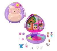 Polly Pocket - Cofanetto Caffetteria del Riccio, playset da viaggio con esterno interattivo, 2 micro bambole e 12 accessori inclusi tra cui 9 cuccioli, giocattolo per bambini, 4+ anni, HRD37
