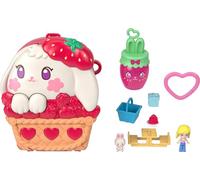 Polly Pocket - Coniglietto Picnic, cofanetto con una mini bambola, un amico cucciolo e tanti accessori inclusi a tema frutta e cestino di fragole, 4+ anni, JKC47