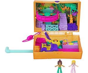 Polly Pocket- Cofanetto Merenda nella Giungla con Micro Bambole Polly e Shani, 2 Bradipi e Accessori, Giocattolo per Bambini 4+Anni, GKJ53