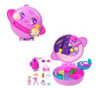 Polly Pocket - Cofanetto Polly Planet, set portatile a forma di pianeta con una microbambola, un amico cucciolo e 10 accessori a tema inclusi, giocattolo per bambini, 4+ anni, JCB18