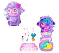 Polly Pocket - Cofanetto Sogni d'oro, Set Portatile a Forma di agnellino con Una microbambola e Un Unicorno, Nove Accessori per Lo Styling Inclusi, Giocattolo per Bambini, 4+ Anni, JCB15