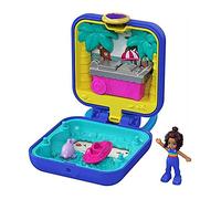 Polly Pocket- Cofanetto Spiaggia Tropicale con Micro Bambola di Shani e Tanti Accessori, Giocattolo per Bambini 4+Anni, GKJ44