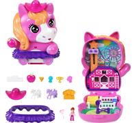 Polly Pocket Dolls and Playset, Pony Rodeo Compact, Travel Toy with 1 Micro Doll