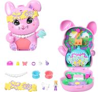 Polly Pocket Dolls and Playset, Tea Party Bunny Compact, Travel Toy with 1 Micro