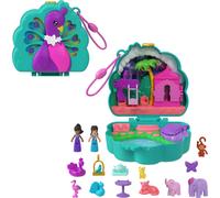Polly Pocket Dolls & Playset, Peacock Garden Compact, Travel Toy with 2 Micro Do