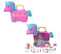 Mattel HYD96 Polly Pocket Festa Unicorno con 2 Minifigure e Cuccioli e 25+ Acces