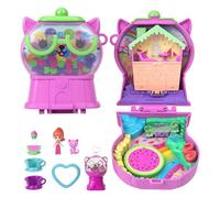 Polly Pocket - Gattino Caramelle, cofanetto a forma di distributore di dolci, con una mini bambola e un cucciolo, accessori come tazza, dondolo e a tema frutta inclusi, 4+ anni, JKC50