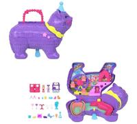 Polly Pocket - Gattino delle Feste, Set pignatta a Tema Festa di Compleanno con Ruota panoramica, Include 2 Mini Bambole, Cuccioli e 23 Accessori a Sorpresa, Giocattolo per Bambini, 4+ Anni, JFT90