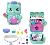 Polly Pocket - Gatto Barca a Vela, playset cofanetto portatile con 1 mini bambol