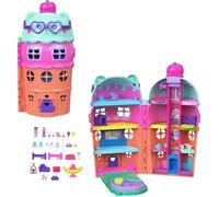 Polly Pocket - La Casetta del Gelato, Set a Tema Orso di 4 Piani a Forma di Cono Gelato, 2 Mini Bambole e 25 Accessori Inclusi, Giocattolo per Bambini, 4+ Anni, JKB89