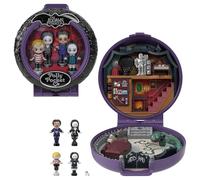 Polly Pocket - La famiglia Addams, cofanetto in edizione speciale da collezione, con 4 bambole dei personaggi principali e 10 accessori inclusi, giocattolo per bambini, 4+ anni, HXW25