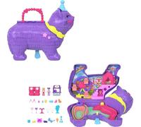 Polly Pocket Micro bambole e set da gioco con 23 accessori a sorpresa tra cui animali domestici, festa di compleanno, gattino, giro sulla ruota panoramica