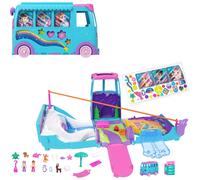Polly Pocket Micro Dolls e accessori per veicoli trasformabili Camper Van includono animali domestici e un set da gioco avventura mobile per anim