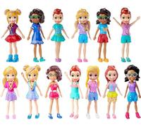 Polly Pocket Mini Bambola con Outfit Viola Trendy e Collana, Multicolore, FWY19