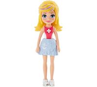 Polly Pocket Mini Bambola con Outfit Viola Trendy e Collana, Multicolore, FWY19