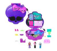 POLLY POCKET MONSTER HIGH - SET MOSTRAMICHE, PLAYSET SCUOLA SUPERIORE CON 3 MICRO BAMBOLE MONSTER HIGH E 10 ACCESSORI DA PAURA INCLUSI