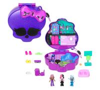 POLLY POCKET MONSTER HIGH - SET MOSTRAMICHE, PLAYSET SCUOLA SUPERIORE CON 3 MICRO BAMBOLE MONSTER HIGH E 10 ACCESSORI DA PAURA INCLUSI