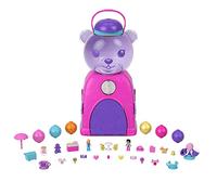 Polly Pocket Orsetto Dolci Sorprese - Playset con 4 aree gioco e 32 pezzi gioco: 2 bambole, caramelle non commestibili e funzione di ricarica, Giocattolo per Bambini 4+ Anni, HJN90