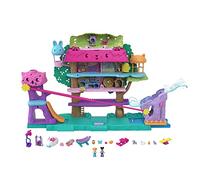 Polly Pocket Pollyville - Casa sull'Albero dei Cuccioli, playset a 5 piani, oltre 15 pezzi gioco: 2 bambole, veicolo, 4 animali, Giocattolo e regalo per Bambini 4+ Anni, HJJ98