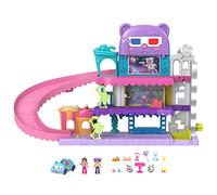 Polly Pocket Pollyville - Cinema all'aperto, playset Drive-in con 3 Piani di Divertimento, Include 2 Micro Bambole, Un Veicolo e 11 Accessori, Giocattolo per Bambini, 4+ Anni, HPV39