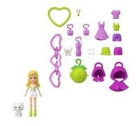 Polly Pocket Set da gioco portachiavi per bambole e animali domestici, accessori alla moda a tema frutta e ciondoli per borse