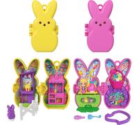 Polly Pocket x Peeps, Micro Doll & 2 Playsets with 7 Themed Accessories, Keychai