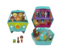 Polly Pocket - Cofanetto Scooby Doo, set a forma della Macchina Mistero con mini bambole Scooby e Velma Dinkley e accessorio Scooby Snack incluso, 4+ anni, JKC85