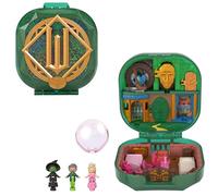 Polly Pocket x Wicked - Cofanetto da collezione, set con Glinda, Elphaba e il Mago, 2 accessori a tema e i luoghi iconici di Shiz e Oz, giocattolo per bambini, 4+ anni, JFV04