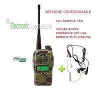 POLMAR EASY MIMETICA PMR446 UHF PORTATILE CONFIGURABILE OMAGGIO AURICOLARE ARIA