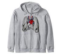 Polmoni cuore umano Anatomia medica Polmoni umani cuore Felpa con Cappuccio