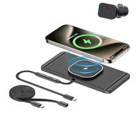 POLMXS Caricabatterie wireless magnetico da 25 W per auto, tappetino di ricarica veloce per telefono, compatibile con iPhone 17/16 (25 W)/15/14/13/12 (7,5 W) (P21MAG)
