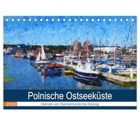 Polnische Ostseeküste - Gemalt von Swinemünde bis Danzig (Tischkalender 2026 DIN A5 quer), CALVENDO Monatskalender: Städte und Sehenswürdigkeiten entlang der Ostseeküste