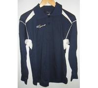 Polo 2 bottoni maniche lunghe ROYAL Sandy blu navy linea All Time 100% cotone