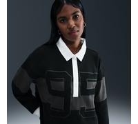 Nike - Street - Polo a maniche lunghe grigia e nera con grafica-Grigio XS