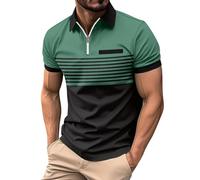 Polo a Maniche Corte da Uomo Polo Uomo 1/4 Zip Slim Fit Casual Magliette Camicie Tee con Zip Polo No Stiro Elasticizzata Cotone Estiva Golf Maglietta Casual E da Lavoro Polo Elasticizzata Uomo
