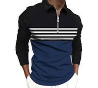 Polo a Maniche Lunghe Da Uomo In Cotone Sport Polo 1/4 Zip Basic Cotone T-Shirt Casual Golf Tennis Maglietta Con Tasca Estate Poloshirt Magliette Polo Con Asciugatura Rapida Traspirante House Coat