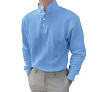 Polo a maniche lunghe da uomo tinta unita Tee Top 2024 Primavera Estate Nuovi Uomini Tinta Unita Camicia a maniche lunghe Casual Top per Lavoro Affari Vacanze Outdoor Walking, Bu2, 5XL
