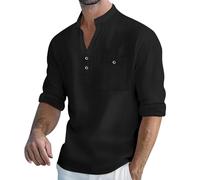 Polo a maniche lunghe da uomo UK termica camicia da uomo top da uomo slim fit oversize top da uomo stampa posteriore shiteshirts palestra oversize cotone magliette UK top casual felpe da uomo, Nero