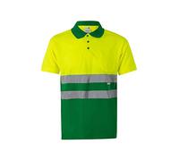 POLO AD ALTA VISIBILITÀ 173, Verde erba e giallo fluorescente, L