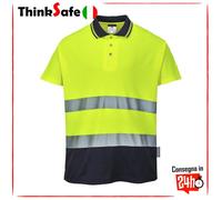Portwest Hi-Vis Cotone Contrasto Polo Assorbimento Umidità 40 + Upf Rated