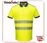 Portwest T180 Polo Alta visibilità Cuciture in Contrasto Comoda vestibilità
