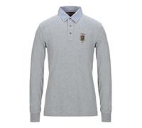 Polo Aeronautica Militare Uomo ML Frecce Tricolori Aquila Grigia Melange TG S...