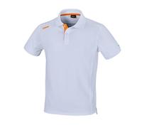 Polo Beta 2 bottoni in cotone 200g bianco con inserti arancioni - 9534W0