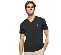 Polo Club Maglietta Nera con Scollo a v e Logo Ricamato Rigby Go