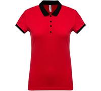Polo da donna Kariban mélange bicolore Rouge S