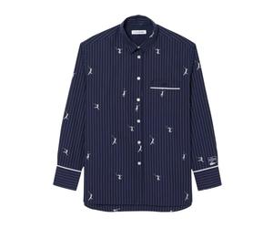 Polo da donna Lacoste Oversized with Jacquard Motifs - navy blue/white - Blu (M)