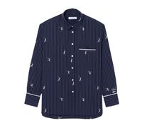 Polo da donna Lacoste Oversized with Jacquard Motifs - navy blue/white - Blu (S)