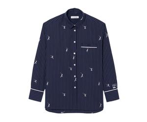 Polo da donna Lacoste Oversized with Jacquard Motifs - navy blue/white - Blu (S)