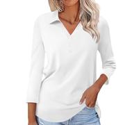 Polo da donna tinta unita autunno moda 2024 manica lunga risvolto casual con colletto camicie da lavoro top all'aperto UPF 50+ ad asciugatura rapida leggera traspirante sport golf tennis camicie da